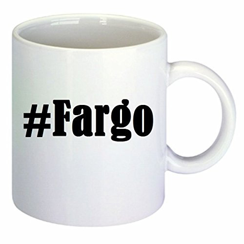 Kaffeetasse #Fargo Hashtag Raute Keramik Höhe 9,5cm ? 8cm in Weiß