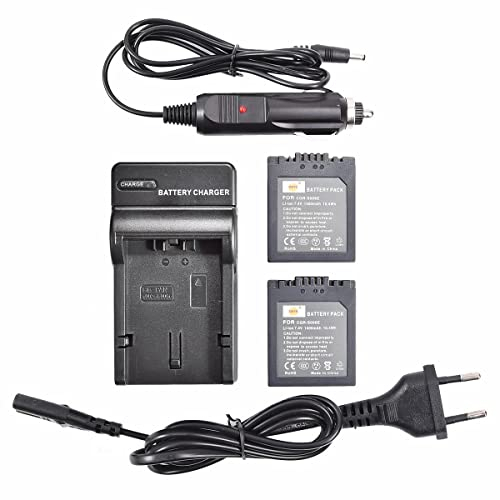 DSTE 2-Pack S006E Rechange Batterie et DC62E Voyage Chargeur pour Pancomoonic CGR-S006E Lumix DMC-FZ30 FZ50 DMC-FZ28 DMC-FZ8 DMC-FZ18 DMC-FZ38 DMC-FZ35 DMC-FZ7
