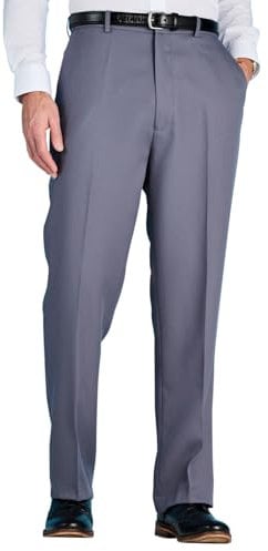 Chums Men's Stretch Waist Formal Smart Work Trousers Elasticated Waist Grey
