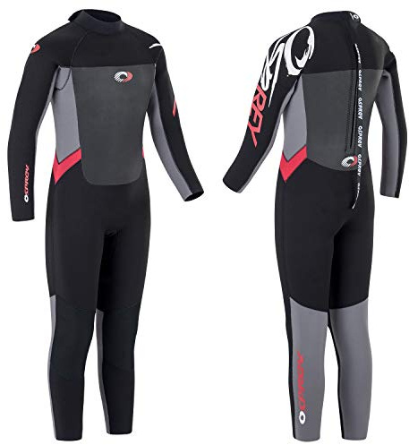 Osprey Boys Full Length 5 mm Winter Wetsuit, Kids Neoprene Surfing Bodyboarding Wetsuit, Origin, Red