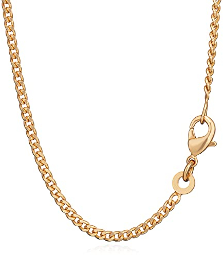 NKlaus 45cm Panzerkette Messing Vergoldet elegante Halskette Breite: 2,0mm Collier 4,3g schwer 5528