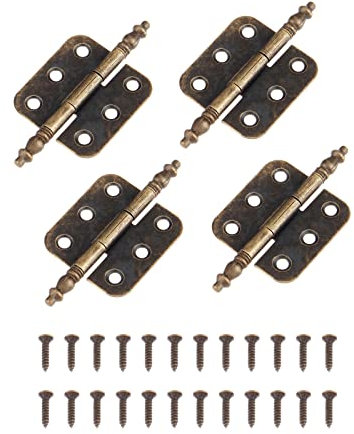 Dophee 4Pcs 35x70mm Antique Bronze Iron Crown Head 6 Holes Hinges for Vintage Wooden Box Toolbox Cabinet Cupboard