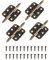 Dophee 4Pcs 35x70mm Antique Bronze Iron Crown Head 6 Holes Hinges for Vintage Wooden Box Toolbox Cabinet Cupboard