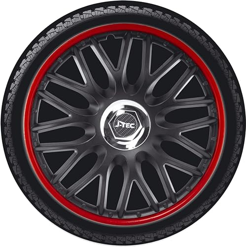 All4You Radkappen 14 Zoll Orden Rot Schwarz Red Black Universal (14 Zoll)