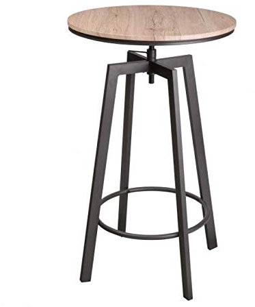 Urban Living Stehtisch „Dock“, Durchmesser 60 cm, höhenverstellbar von 93 bis 101 cm