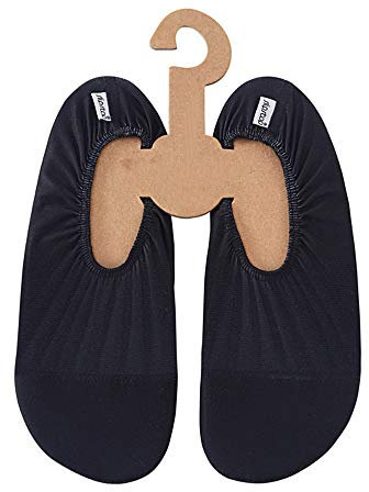 Slipstop Unisex Strandschuhe Aquaschuhe Schwimmschuhe Hausschuhe in Schwarz für Strand Pool Surf Yoga Übung Fitness, rutschfest in Größe 43-44