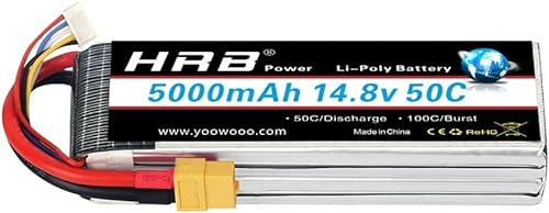 HRB 4S 14.8V 5000Mah 50C Lipo-Batterie mit xt60-Steckern für RC Flugzeug RC Hubschrauber RC Auto RC LKW RC Boot UAV Drohne