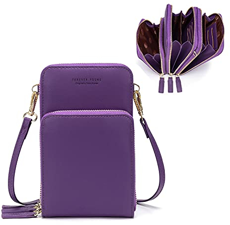 myfriday Borsa a tracolla piccola per cellulare da donna, mini portafoglio a tracolla Messenger con slot per carte di credito