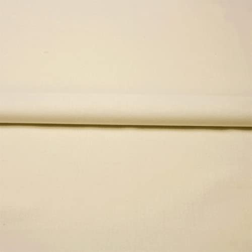 Stoff Meterware Baumwolle Linon (Einfarbig, Uni, Schadstoffgeprüfter Stoff, Pflegeleicht, ca 140 g/qm, ca. 145 cm breit, 1 Meter) (Beige)
