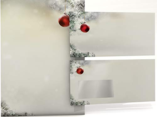 Weihnachtsbriefpapier mit Umschlag 1000-tlg. | Stille Nacht | 500 Blatt Briefpapier A4 + 500 Kuverts MIT FENSTER DIN LANG | Briefpapier Set