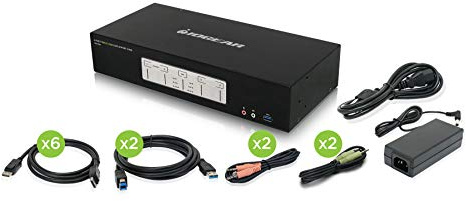 IOGEAR 4-Port 4K Tripl View Disp Port KVMP Switch w/USB 3.0 + Audio, GCS1964 (KVMP Switch w/USB 3.0 + Audio)