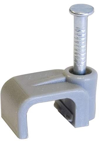 Grey 2.5mm Twin & Earth Cable Clips, Pack of 100, Maximum Cable Diameter 2.5 mm
