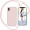 Nupcknn Liquid Silikon Handykette Hülle für iPhone X/iPhone XS Hülle Necklace(abnehmbar) Hülle mit Kordel zum Umhängen Handy Schutzhülle mit Band (Rosegold, 5.8)