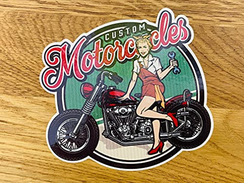 Custom Motorcycles PIN UP Aufkleber Sticker Girl Style Tuning Cafe Racer Pu107