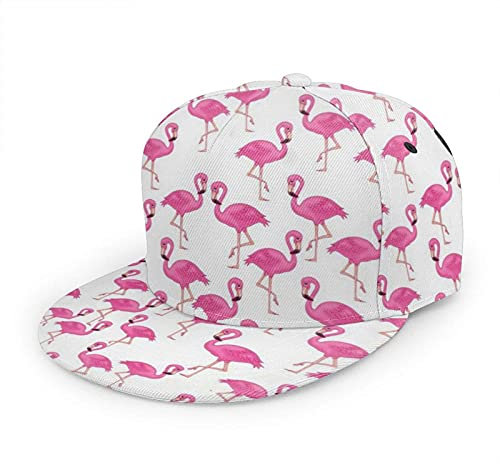 Oaieltj Unisex Baseball Cap Herren Damen Einstellbare Snapback Trucker Hat Mode Hip-Hop Baseball Cap, Pink Flamingo Seamless Muster, One size