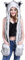 3-in-1 Damen Winter Kapuzenschal mit Fäustlingen Thermal Kunstpelz Kapuzenschal Neckwarmer Hoodie Tasche Warmer Outdoor-Ohrschal Winddicht Kälteschutz Mütze Schal Handschuhe Set