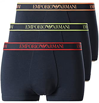 Emporio Armani Men's 3-Pack Trunk Core Logoband, Marine/Marine/Marine, M