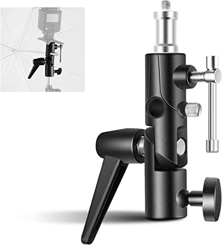 NEEWER Halterung für Blitzlicht Typ H für Kamera und kompatibel mit Softbox, Schirmständer, Lichthalterung aus Metall, verstellbar, um 180 ° drehbar, mit Schraubadapter 1/4 Zoll auf 3/8 Zoll