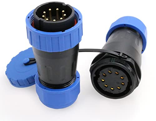 Eonvic TY28 Docking Aviation Plug Quick Disconect Waterproof Panel Mount Wire Connector 4pin 5pin 6pin 7pin 9pin Male Plug and Femae Socket (9Pin)