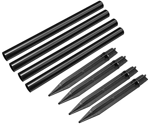 sourcing map Plastic Ground Spikes 8.5 Inch Landscape Stakes with Extension Pole Light Replacement for Solar Torch Lamps of Garden Pathway, 4 Set