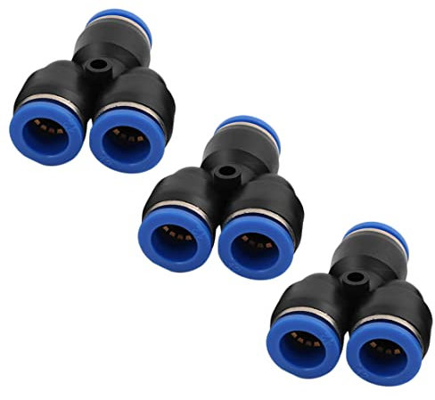 PATIKIL 12mm Dia Y Forma Pressione Connettore, 3pz 3 Vie Tubo Tubatura Pneumatico Aria Raccordi Rapidi per Pneumatico Idraulico Sistem