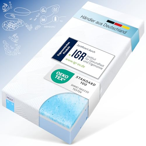 MLILY by Bestschlaf Matratze Air | IGR Zertifiziert, 160 x 200cm, 2in1 Liegehärten mittel/Fester, kühl/wärmer, 7 Zonen AirCell/CoolFlex/BlueFlowSchaum SEAQUAL® Oeko-TEX® 100, CertiPUR™