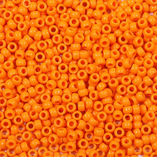 Bala&Fillic 6x9 mm orange Farbe Ponyperlen mit glatter Oberfläche, 1000 Stück (Orange)