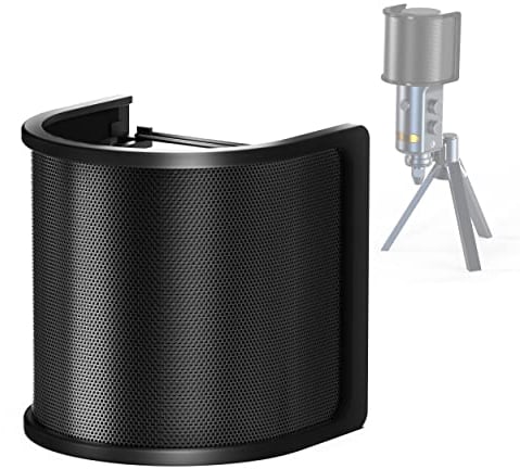 IXTECH Mikrofon Popfilter, Popbildschirm mit Metallgeflecht und Schaumstofffilter, Handmikrofon-Windschutzabdeckungs-Popschild, Lärmschutzmikrofon-Zubehör für Podcasts, Aufnahme, Vlogging, Streaming