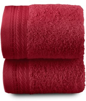 Top Towel - Premium - Large Bath Towels - Bath Towels - 2 Face Towels or Bidet -30x50cm - 100% Cotton - 600g - Maroon