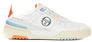 Sergio Tacchini BB Court Low Unisex für Damen Herren Sneaker Schnürschuh Schuhe White SEEDPEARL ORANGE Clown (3404) Gr. 44