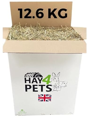 Hay4Pets Timothy Hay- 12.6kg. Fresh, Green Stem Feeding Hay For Rabbit, Guinea Pig, Hamster & Small Animals. High Fibre, Natural Food For Pets. Dried Grass, Animal Feed
