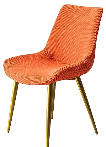VELYTA Stuhlhussen,Schonbezug für Schalenstühle, Esszimmerstuhlbezüge, Dehnbare, abnehmbare Lounge-Eckstuhlbezüge ohne Armlehnen für Esszimmer, Küche, Schlafzimmer-orange||2pcs