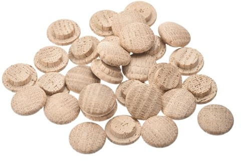 sourcing map Lot de 100 chevilles en bois de chêne rouge - 18 x 12 mm - Cache-trous de vis décoratifs pour escaliers, chaises, travaux manuels, meubles