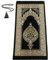 Prien Gebetsteppich Muslim mit Tesbih | Seccade mit Gebetskette | Gebetsmatte Islam für Frauen | Islamische Teppich Geschenke Set für Männer | Prayer Mat Geschenk Gebet Ramadan Namazlik (Schwarz)