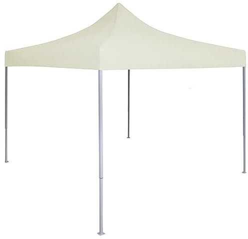 LAPOOH Profi-Partyzelt Faltbar, Party Deko, Festzelt, Pavillon, Garden Decoration, Canopy Tent, Lagerzelt, Gartenpavillon, 2×2 m Stahl Creme