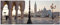 Wallario Glasbild Venedig - Dogenpalast, Markusplatz und San Giorgio Maggiore II - 50 x 125 cm Wandbilder Glas in Premium-Qualität: Brillante Farben, freischwebende Optik