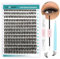 GEMERRY Einzelwimpern-Set 40D Cluster Wimpern 0.07 D Crul 10–18mm Clusters Einzelne Wimpern Wimpernkleber und Applikator DIY Cluster-Wimpernverlängerungs-Set(40-0.07D-10-18mm-Set)