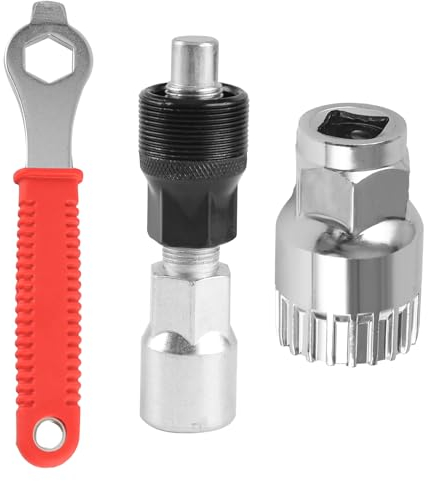 Fahrrad Kurbelabzieher und Tretlager Werkzeuge, Kurbelabzieher Fahrrad mit 16 mm Schlüssel, Fahrrad Tretlager Werkzeug Inbusschlüssel Schraubenschlüssel Geeignet Zum Entfernen Der Fahrradkurbel