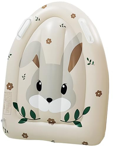 Aufblasbares Bodyboard mit Griffen,Schwimmendes Surfbrett,Leichtes Bodyboard für Kinder Erwachsene,Rutsches Tragbares Schwimmbrett für Jugendliche Erwachsene Anfänger Wasserspielzeug Schwimmen (Hase)