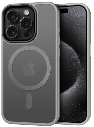 CACOE für iPhone 15 Pro Hülle mit Militärschutz für MagSafe Handyhülle | für iPhone 15 Pro Case,Transluzente Matte,37×N52 Magnete,12 Fuß Fallschutz,2400 GS Magnetkraft,Erhöhter Kameraschutz