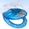 Toilettensitz, WC Sitz mit Absenkautomatik, Toilettendeckel aus antibakteriellem Harz, U/V/O Form Transparent Toilettenbrille Sitz mit Edelstahl Befestigung, Blau
