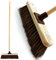 12” Outdoor Garden Broom with Wooden Handle Natural Stiff Bassine Hard Bristle with Durable Support Bracket Yard Brush Heavy Duty Broom Outdoor Cleaning Sweeping (PACK OF 1)
