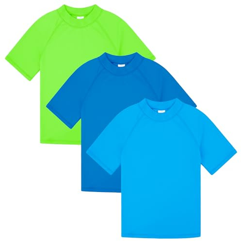BIG ELEPHANT UV T-Shirt Kinder 3er-Pack, Kurzarm Badeshirt UPF 50+