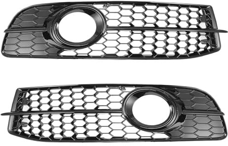 A ABSOPRO Nebelscheinwerfergrillabdeckung Für Audi A6 C6 S-Line 08-11 1Paar | Farbe Schwarz, Material ABS, Groesse 57x15cm, Einbauort Vorne Links Rechts, OE-Nummer 4F0807681Q/4F0807682Q, Langlebig