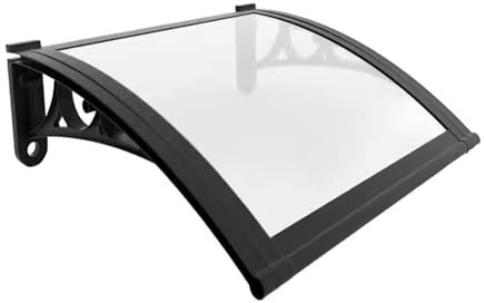 Toldo de aluminio negro para ventana con cubierta de policarbonato para casa, patio, protección contra la lluvia, parasoles para exteriores para ventanas de 23, 6 x 78 pulgadas, 7 pulgadas