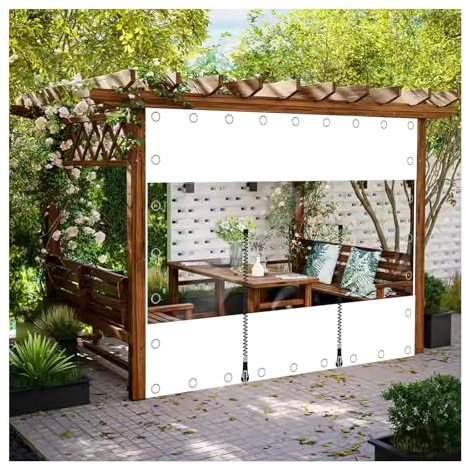 HBOOMOEM Clear Vinyl Tarp,With Zipper Pvc Transparent Tarpaulin,Soft Glass Cover Pvc Tear Resistant Tarp,Pvc Plastic Tarp Sheet Cover,For Terraces, Pergolas, Greenhouses.(10 * 20m/394 * 787in)