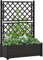 Myheimly Pflanzkübel mit Gartenspalier Rankgitter Rankhilfe Pflanzkasten Blumenkübel Hochbeet Blumenkasten Spalier 100x43x142 cm PP Anthrazit