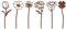 MANOPRANA 6 StüCk Gartenstecker Rost Rost Deko FüR Garten Garten Rosen LöWenzahn Chrysanthemen FüR Garten Terrasse Balkon Oder Blumentopf