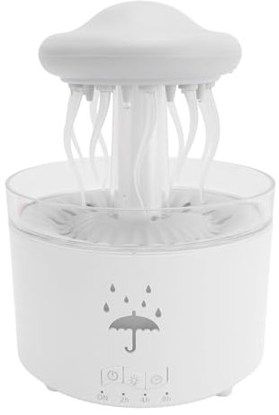 Regenwolken-Luftbefeuchter, 300 ml leiser Regenwasser-Tropfdiffusor mit 7-farbigem LED-Nachtlicht und Timer-Fernbedienung, leiser Luftbefeuchter für Nachttisch, Schlafzimmer
