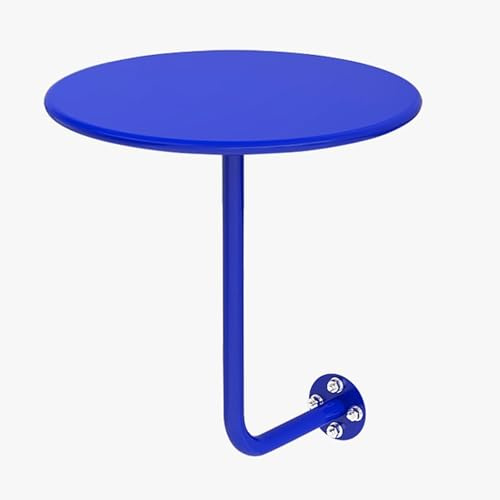CFLNHMSY 35cm/40cm Bunter Kleiner Runder Tisch, Wandmontage, Terrassen-/Café-Couchtisch, Perforierte Montage, 50kg Belastbarkeit(Blue,40 * 45cm)